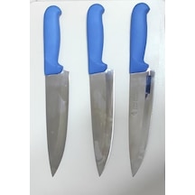 Şef Bıçağı - Moor Steel - Bursa 3'lü Set Mavi