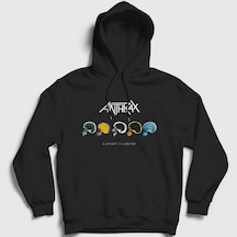 Presmono Unisex Mosh Anthrax Kapüşonlu Sweatshirt Siyah