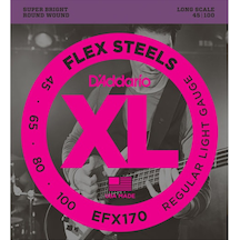 D'addario Efx170 Flexsteels Bass. Light. 45-100. Long Scale Takım