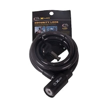 X-LOCK XBYC TY502 Spiral Kilit 10x1500 mm Çelik BİSİKLET KİLİT Siyah