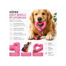 Köpek Kalp Şekilli Diş Kaşıma Oyuncağı İpli Çekiştirme - Pembe