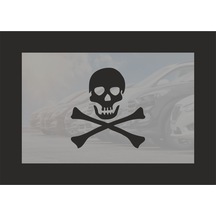 Korsan Bayrağı İskelet Sticker Araba, Motorsiklet, Laptop, Cam Sticker 25x27 Cm