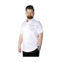 Mode Xl Büyük Beden Gömlek Baskılı Bestroy 22364 Beyaz 001
