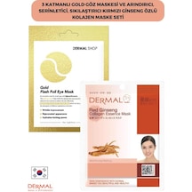 Dermal 3 Katmanlı Gold Göz Maskesi + Kırmızı Ginseng Özlü Kolajen Maskesi