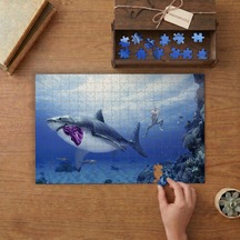 Büyük Beyaz Köpek Balığı Tasarımı 240 Parça Ahşap Puzzle Ahşap Kutuda Mpy60167