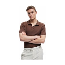 Koton Pamuklu Kısa Kollu Slim Fit Basic Polo Tişört Kahverengi 5sam10026mk Kahve