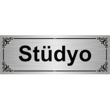 Stüdyo 7x20cm Gümüş Renk Metal Yönlendirme Levhası