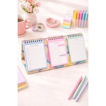 Lizy Masaüstü Planner Takvim 3 Bölmeli - Haftalık Ve Günlük Liste, Not Sayfaları Model-4