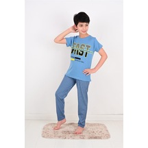 Vitmo erkek çocuk kısa kollu pijama takımı fast model mavi