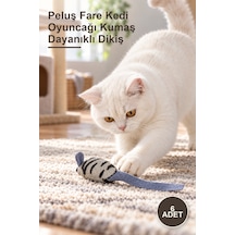 6 Adet Peluş Fare Kedi Oyuncağı Kumaş Dayanıklı Dikiş