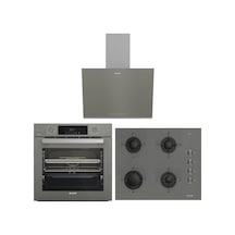 Arçelik AFC 361 G Fibona - ADE 606-2 G - OCD T 651 EG Gri Cam Ankastre Set