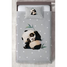 Mekta Home Bebek Ve Çocuk Odası Sevimli Panda Desenli Yatak Örtüsü Renkli