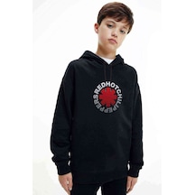 Tshirthane Red Hot Baskılı Unisex Çocuk Kapüşonlu Siyah Sweatshirt