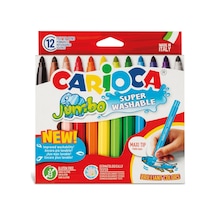 Carioca Keçeli Boya Kal Jumbo Süper Yıkanabilir 12 Renk 40569