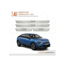 Citroen C4 2020-2026 Uyumlu Satine Krom Kapı Koruma Eşiği 4 Parça