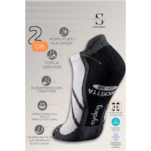Socketta 2'li Siyah/füme Üniseks Dikişsiz Esnek Hafif Anatomik Patik Bisiklet Çorabı - Premium Siyah-füme