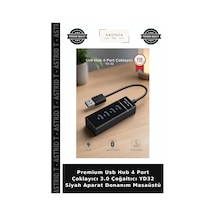Premium Usb Hub 4 Port Çoklayıcı 3.0 Çoğaltıcı Yd32 Siyah Aparat Donanım Masaüstü