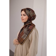 Mimiyum Nota Desen Soft Eşarp Safran