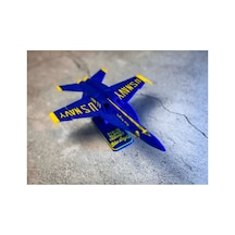 Mavi Ve Sarı F/a-18 Super Hornet Akrobasi Savaş Uçağı Kit Kart - Parçalı Yapıda Kendin Yap Dıy Hobi Maketi, Gösteri Jeti Oyuncak, Havacılık Koleksiyonu İçin Masaüstü Dekor Süsü 18x17 Cm