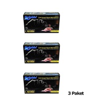 Dolphin Tek Kullanımlık Lateks Siyah Pudrasız Nitril Muayne Eldiveni Large Büyük Boy - 100'lü 3paket