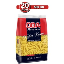 Oba Kalın Kesme Makarna 500 G X 20 Adet Uzun Süreli Stok Paketi