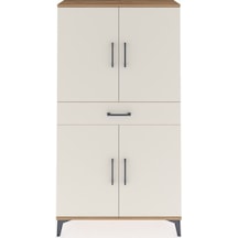 Arges Dolap 3 Raflı Tek Çekmeceli 4 Kapaklı 88x30x163 Çam-aytaşı Atlas Çam