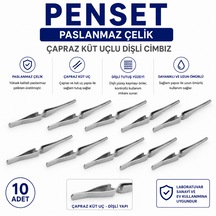 Penset Paslanmaz Çelik - Çapraz Küt Uçlu Dişli Cımbız 10 Adet