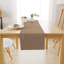 Bej Kadife Dokulu Runner 40x180