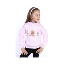 Toontoy Kız Çocuk Baskılı Sweatshirt Açık Pembe