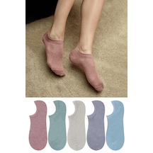 Renkli Desensiz Dört Mevsim Kadın 5'li Sneakers Çorap Seti - Cd-11-2229