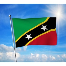 Saint Kitts Ve Nevis Bayrağı Premium Raşel Kumaş 70x105 Cm Diğer