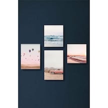 4 Parça Dekoratif Mdf Tablo Seti Çerçeve Görünümlü Dekolıadko104