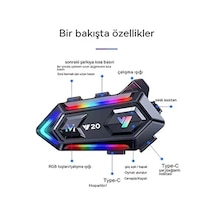 Y20 Motor Kurye Kask Kulaklık Rgb Modlu Bluetooth Motosiklet Tdrtr