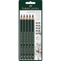 Faber-castell Castell 9000 119200 Kurşun Kalem, Kauçuk Uçlu, Sertlik Derecesi Hb Jumbo Set Hb, 2b, 4b, 6b & 8b 124-Pembe