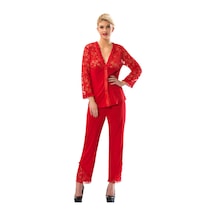 Sistina Kırmızı - 687 - Penye Pijama Takımı - 1570 - - Novapazr - Beden S
