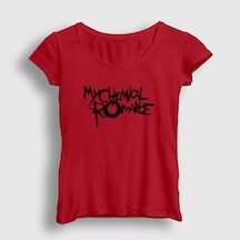 Presmono Kadın Logo My Chemical Romance T-shirt Kırmızı