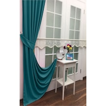 Evdepo Home Deniz Soft Pileli Fon Perde Petrol Petrol Yeşili