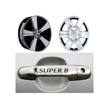 Skoda Super B Kapı Kolu Jant Sticker Yapıştırma 8 Ad