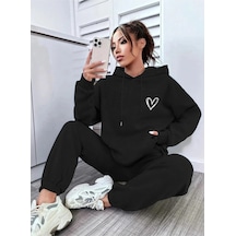 Tarzsokak Siyah Kalp Dijital Baskılı Kışlık Unisex Eşofman Takımı Siyah Tarzsokak Siyah Kalp Dijital Baskılı Kışlık Unisex Eşofman Takımı Siyah