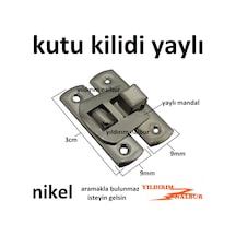 Nikel Renk Kutu Kilidi Metalik Yaylı Dekoratif Klips Sandık Kilid
