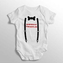 İmaj Tuğbababy Babasının Yakışıklısı Yazılı Baskılı Bebek Zıbını Beyaz
