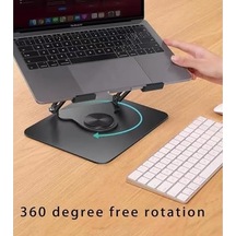 Daytona Zr-110 B Alüminyum 360 Derece Dönen Tabanlı Katlanabilir Taşınabilir Laptop Standı Koyu Gri