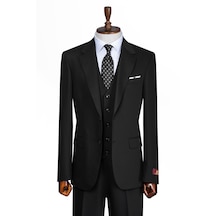 İlayda Emir Luxury, İtalyan Kesim, Slim Fit, Blazer, Erkek Takım Siyah