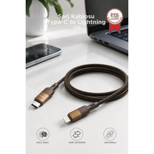 Şarj Kablosu Type-c To Lightning U18 Kahverengi Mobil Araç Akıllı Telefon Teknik Parça
