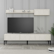 Variant Lyon Duvar Raflı Tv Ünitesi - Krem / Siyah