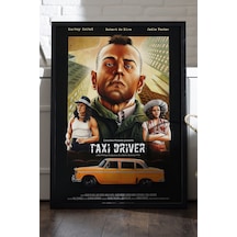 Taxi Driver Siyah Ahşap Çerçeveli Poster, Dekoratif Film Duvar Tablosu