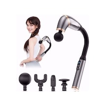 Hepsiuygunn 4 Farklı Başlıklı Uzun Saplı Derin Doku Masaj Tabancası, Boyun, Omuz Ve Sırt İçin Ergonomik Saplı Çoklu Masaj Modlu Taşınabilir Masaj Aleti Çok Renkli
