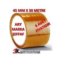 Ary Şeffaf Koli Bandı 45 Mm x 30 M 6 Adet