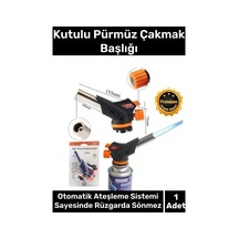1300 Derece Isı Sağlayan Her Marka Gaz Kartuş Uyumlu Otomatik Ateşleyici Portatif Pürmüz Başlığı Çok Renkli