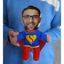 Bk Gift Kişiye Özel Fotoğraflı Pelerinli Erkek Süper Kahraman Bebek Yastık-4